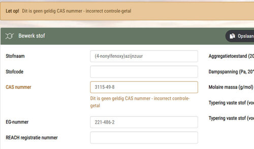 Foutief CAS nummer 111865322637